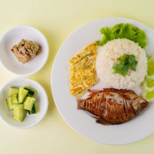 Rice with Fried Kahe Fish