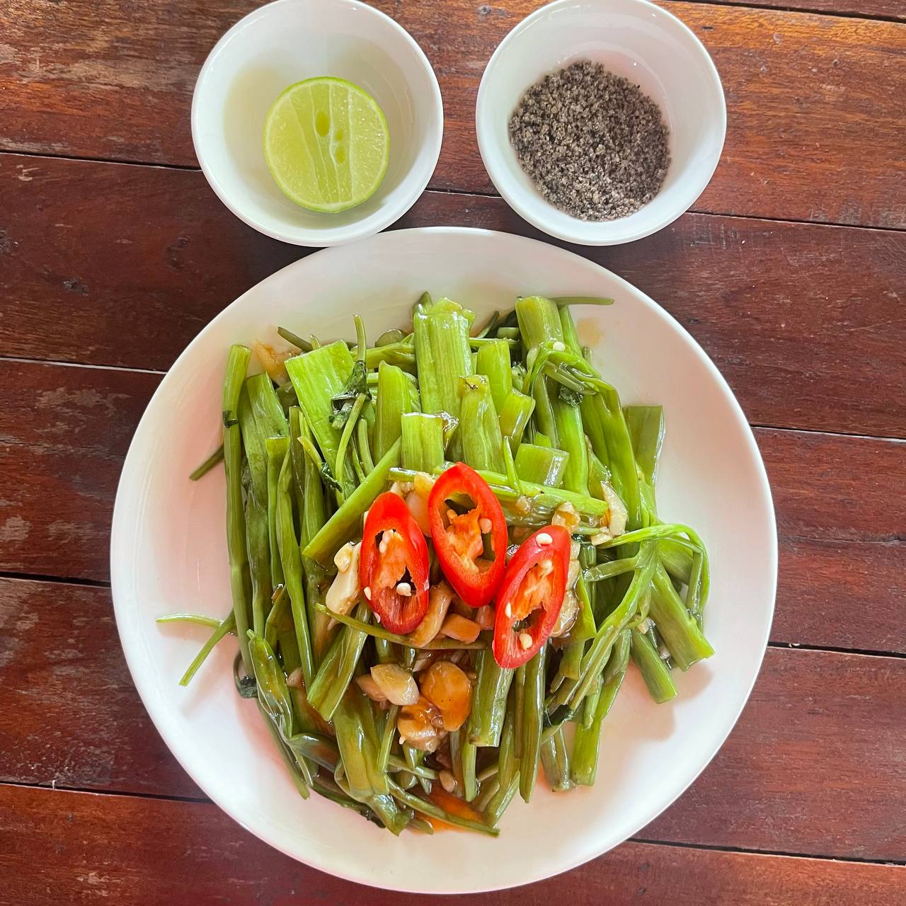 Morning Glory with Oyster Sauce